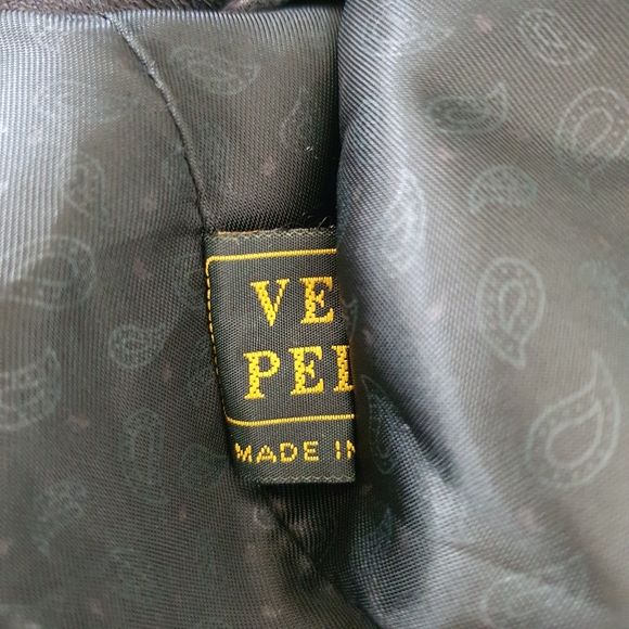 Vera Pelle Stellato Vintage Black Leather Jacket Size 48 Medium Single Breasted - Picture 13 of 14